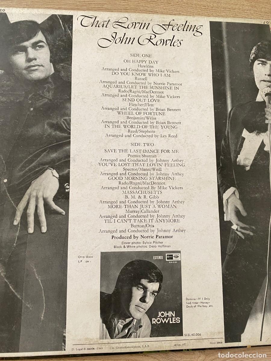 Discos de vinilo: JOHN ROWLES THAT LOVING FEELINGS - Foto 2