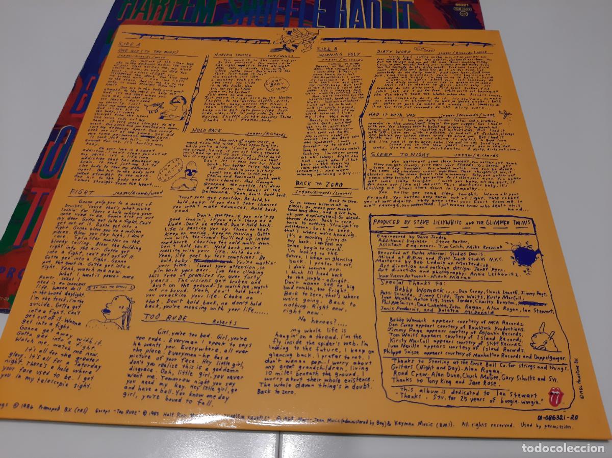 Discos de vinilo: ROLLING STONES -DIRTY WORK- (1986) LP DISCO VINILO - Foto 7