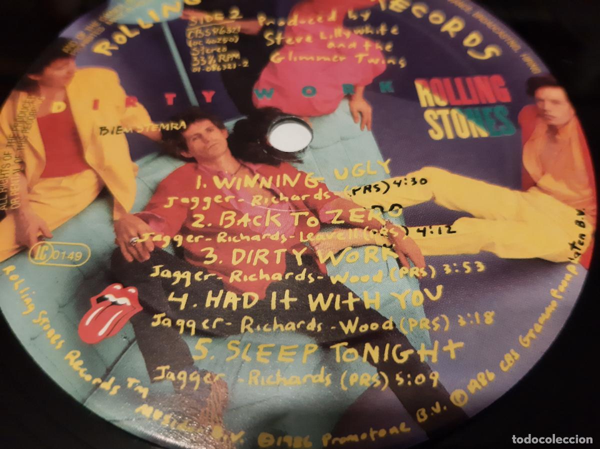 Discos de vinilo: ROLLING STONES -DIRTY WORK- (1986) LP DISCO VINILO - Foto 9