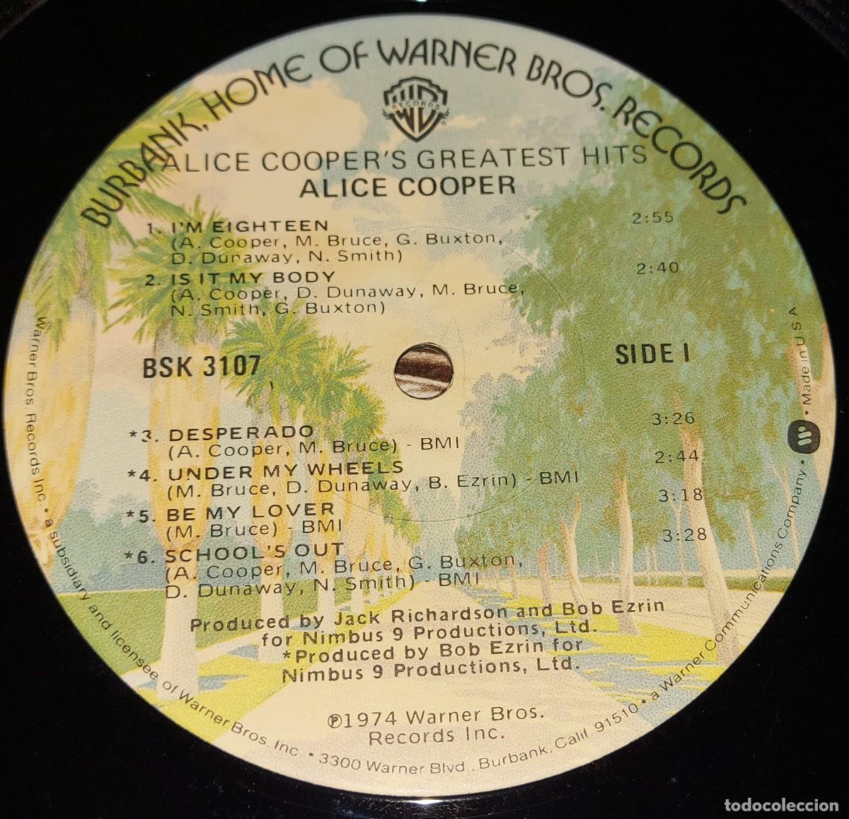 Discos de vinilo: LP ALICE COOPER GREATEST HITS WARNER USA - Foto 4