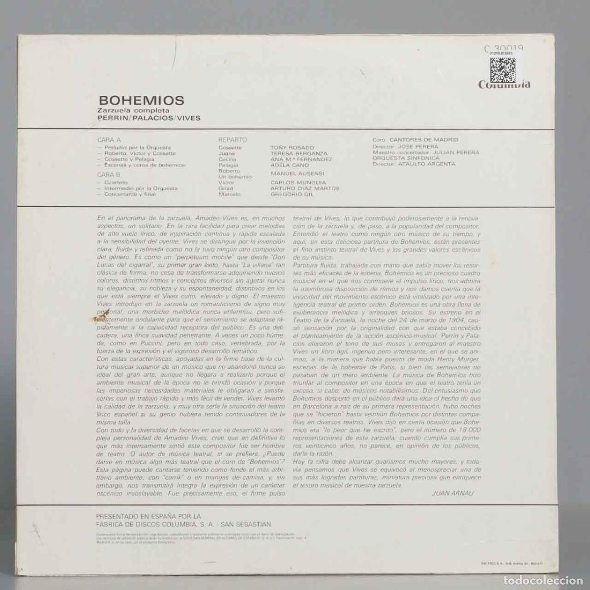 Discos de vinilo: LP. Argenta &ndash; Bohemios. VIVES - Foto 2