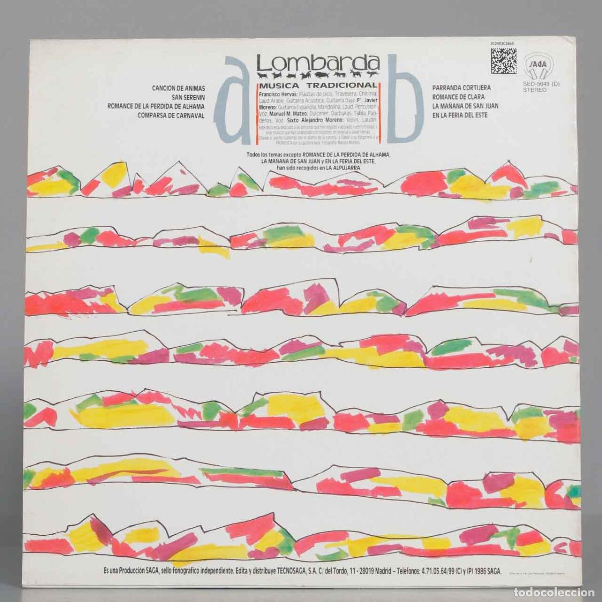 Discos de vinilo: LP. LOMBARDA : MUSICA TRADICIONAL - Foto 2