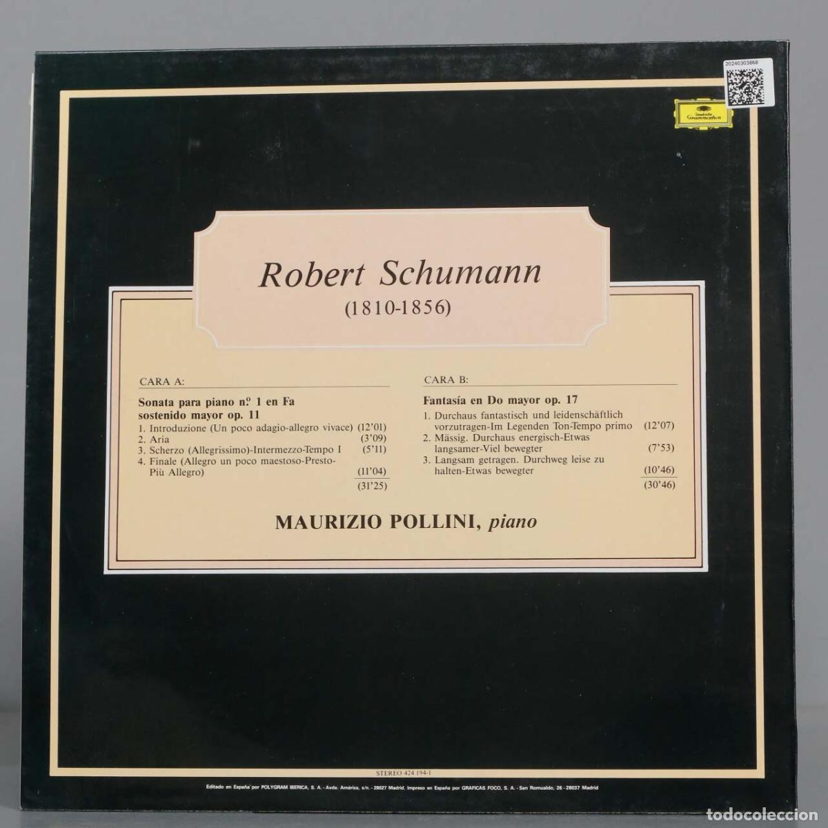 Discos de vinilo: LP. SCHUMANN. SONATA 1 OP 11 17. POLLINI - Foto 2