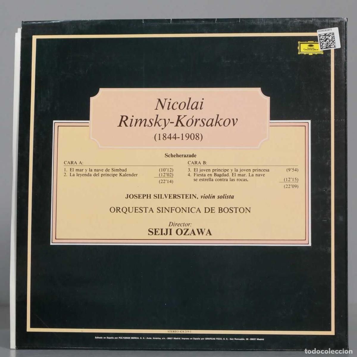 Discos de vinilo: LP. KORSAKOV. SCHEHEREZADE. OZAWA - Foto 2