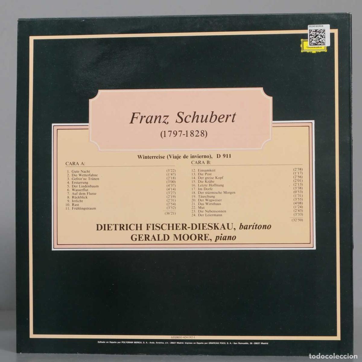 Discos de vinilo: LP. SCHUBERT. D 911. MOORE - Foto 2