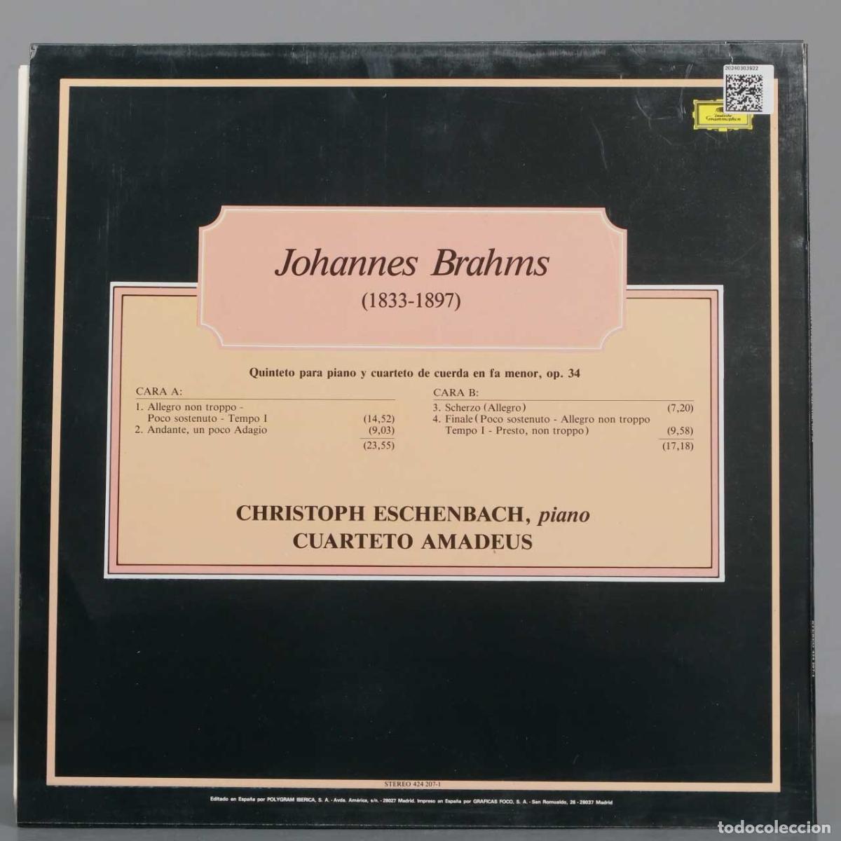 Discos de vinilo: LP. BRAHMS. OP 34. ESCHENBACH - Foto 2
