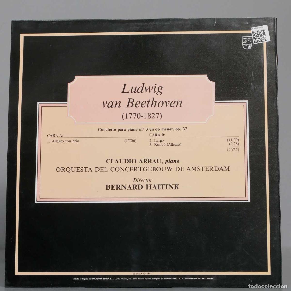 Discos de vinilo: LP. BEETHOVEN. OP 37. HAITINK - Foto 2