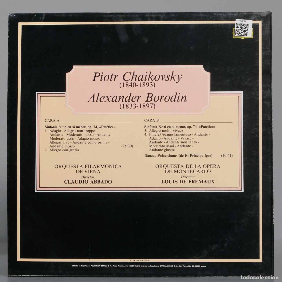 Discos de vinilo: LP. CHAIKOVSKY. BORODIN. FREMAUX - Foto 2