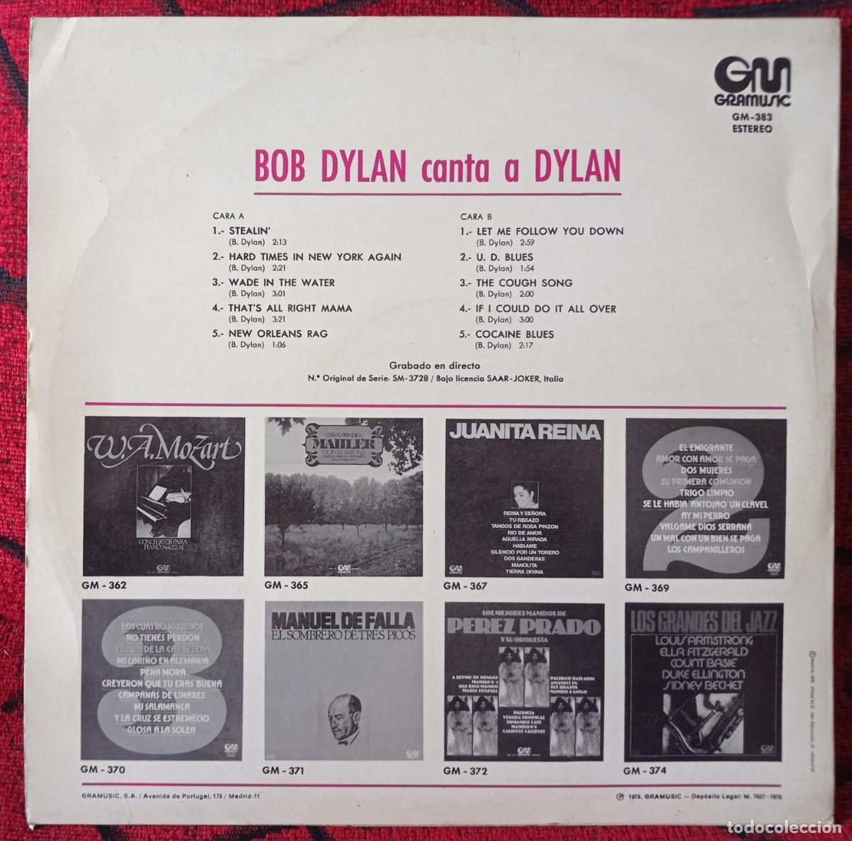 Discos de vinilo: BOB DYLAN ** Canta A Dylan ** VINILO LP 1975 - Foto 2