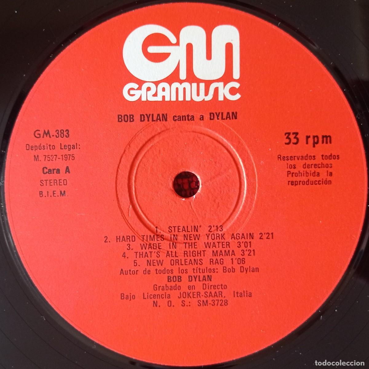 Discos de vinilo: BOB DYLAN ** Canta A Dylan ** VINILO LP 1975 - Foto 3