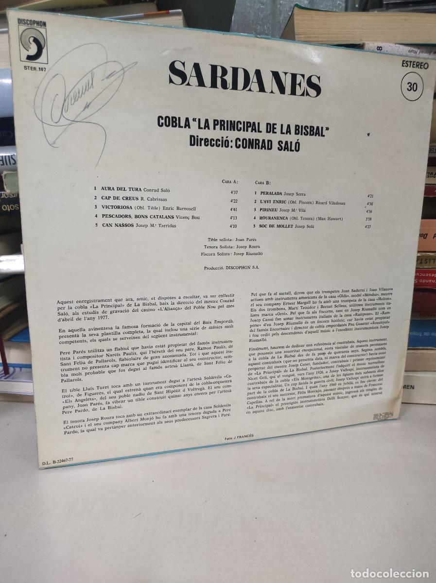 Discos de vinilo: SARDANES COBLA LA PRINCIPAL DE LA BISBAL - Foto 2