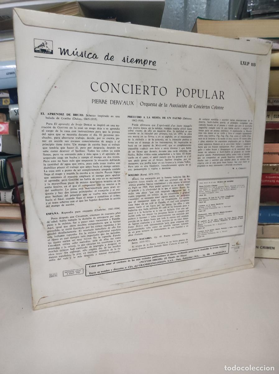 Discos de vinilo: CONCIERTO POPULAR PIERRE DERVAUX - Foto 2