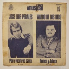 Discos de vinilo: JOSE LUIS PERALES / WALDO DE LOS RIOS - DISCOFLEX OBSEQUIO EL GRAN MUSICAL HISPAVOX 1975 PROMO