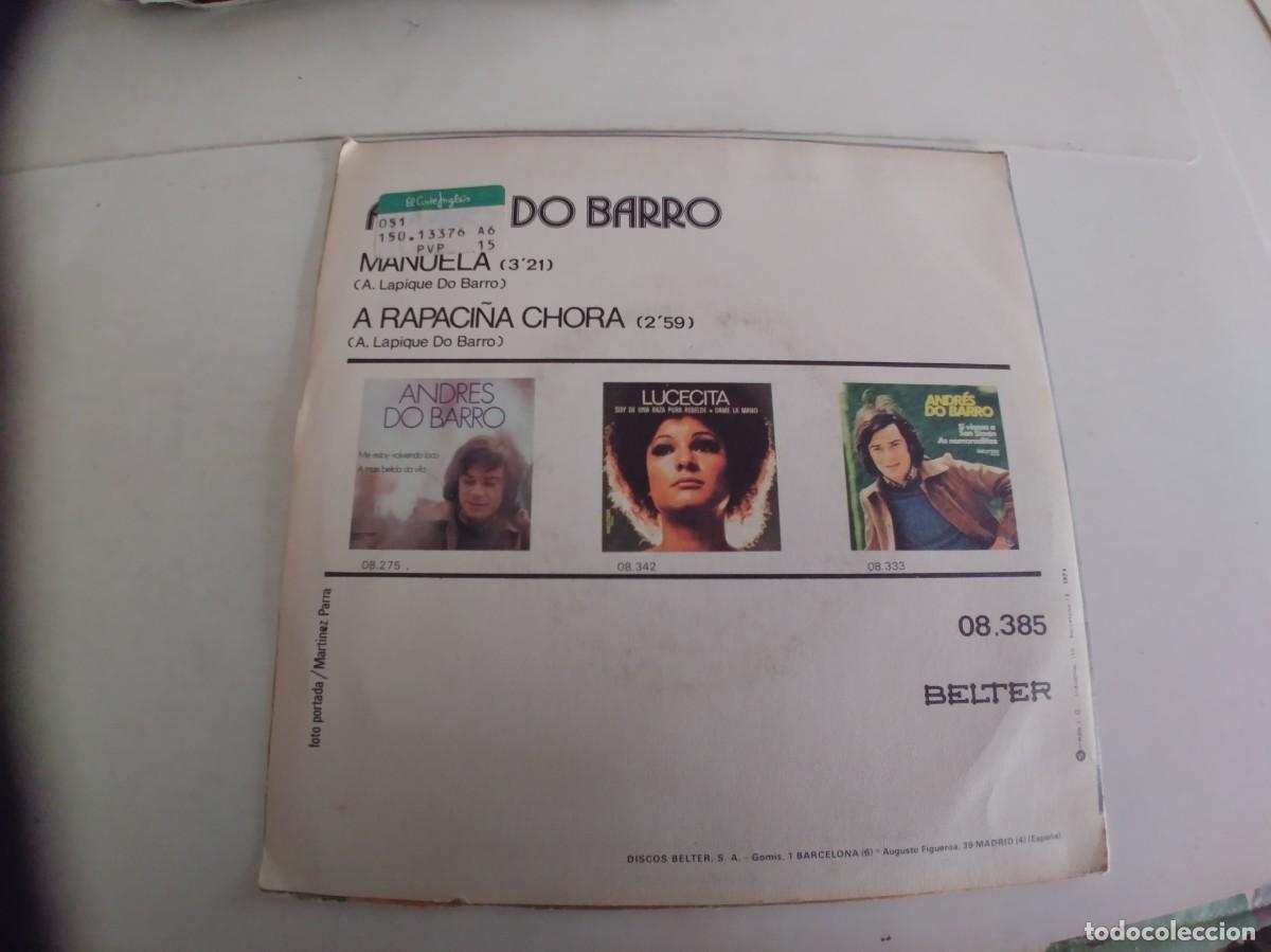 Discos de vinilo: ANDRES DO BARRO-SINGLE MANUELA - Foto 2