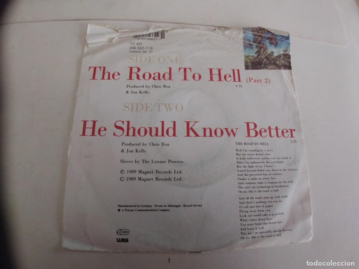 Discos de vinilo: CHRIS REA-SINGLE THE ROAD TO HELL - Foto 2