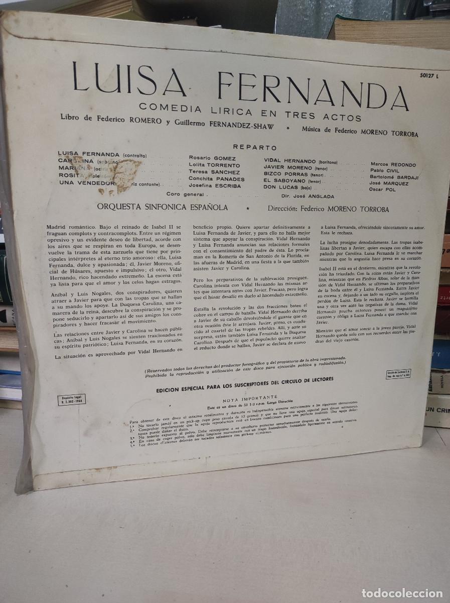 Discos de vinilo: Federico Moreno Torroba &ndash; Luisa Fernanda - Foto 2