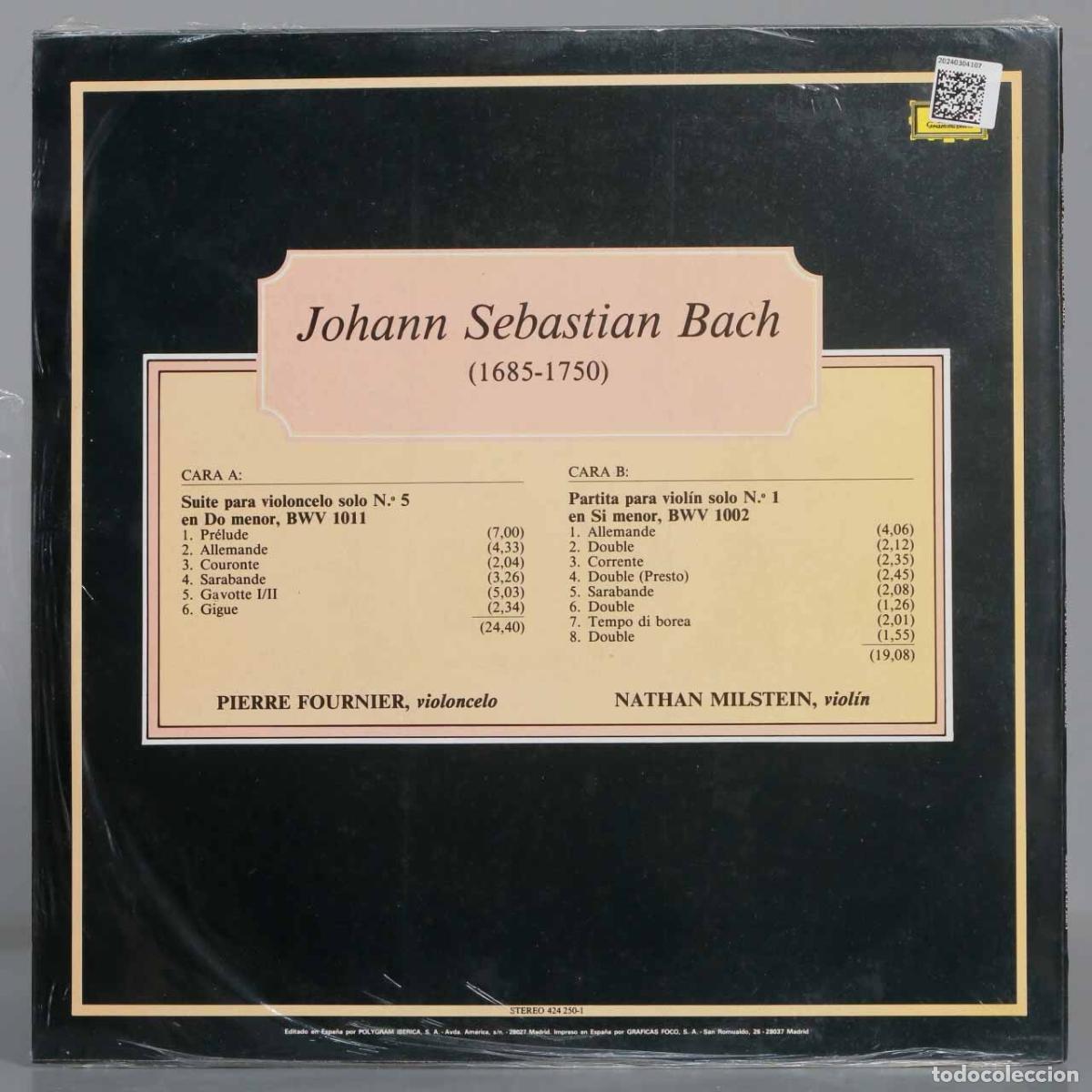 Discos de vinilo: LP. BACH. BWV 1011 1002. MILSTEIN. PRECINTADO - Foto 2