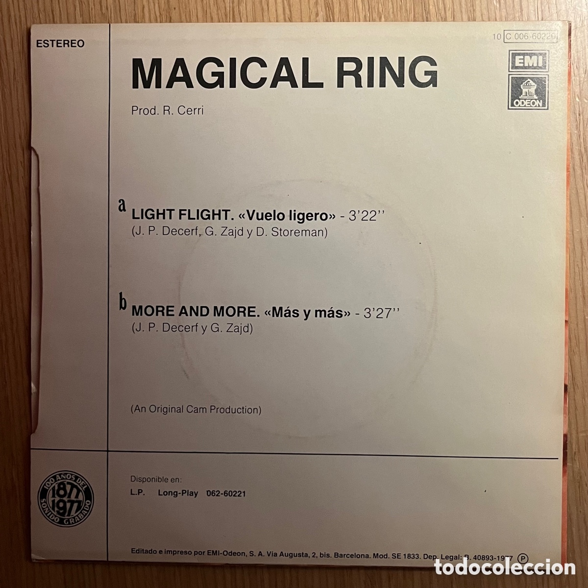 Discos de vinilo: Magical Ring - Light Flight ESC&Uacute;CHALO!!! - Foto 2