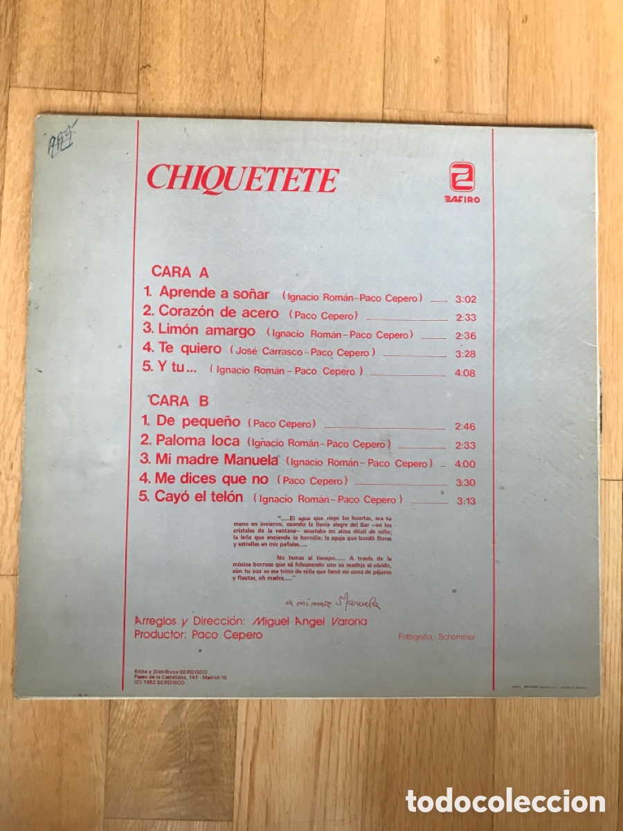Discos de vinilo: Disco vinilo Chiquetete - Foto 2