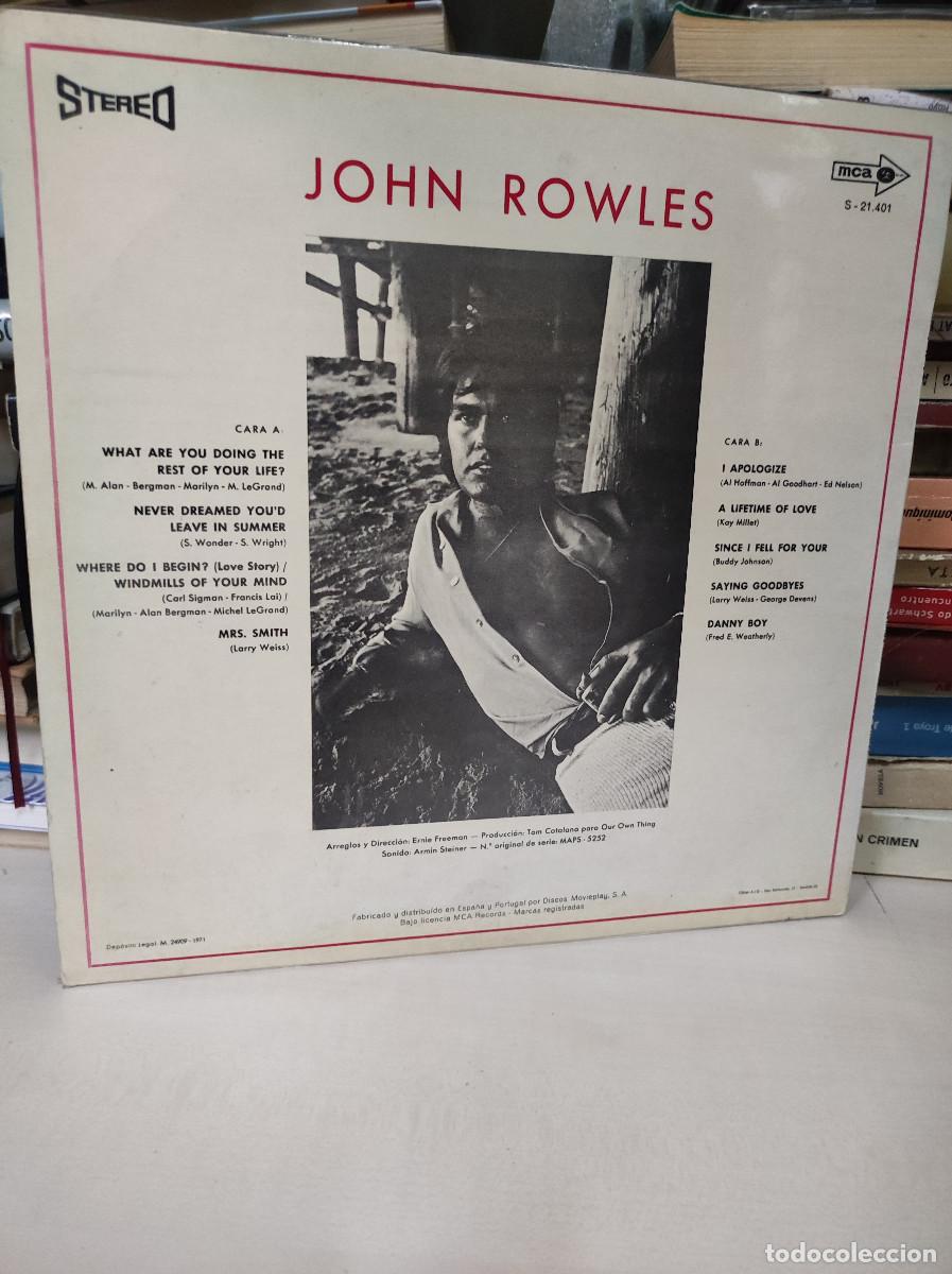 Discos de vinilo: John Rowles &ndash; Saying Goodbyes - Foto 2