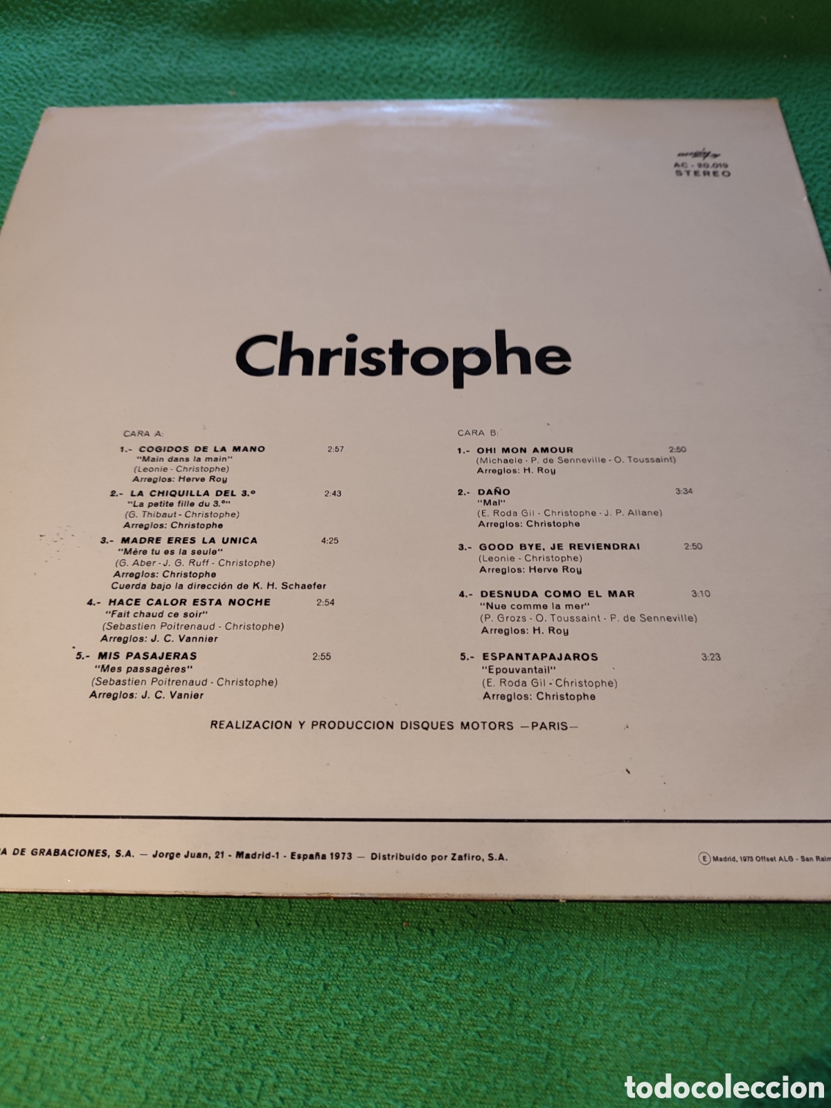 Discos de vinilo: Christophe - Same Vinilo Lp - Foto 2