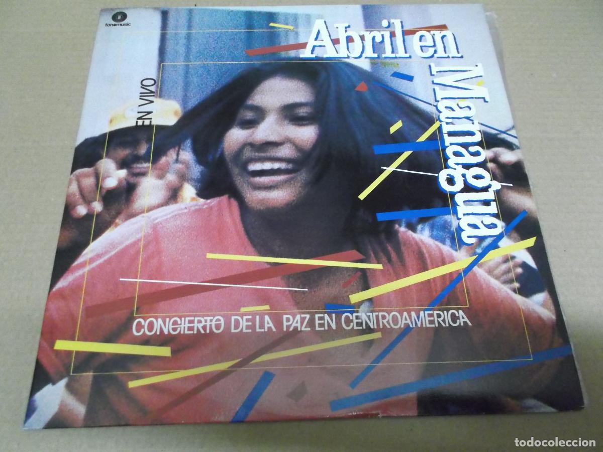 Discos de vinilo: ABRIL EN MANAGUA (LP) (VER FOTO CONTENIDO COMPLETO) A&Ntilde;O &ndash; 1984 &ndash; DOBLE DISCO PORTADA ABIERTA
