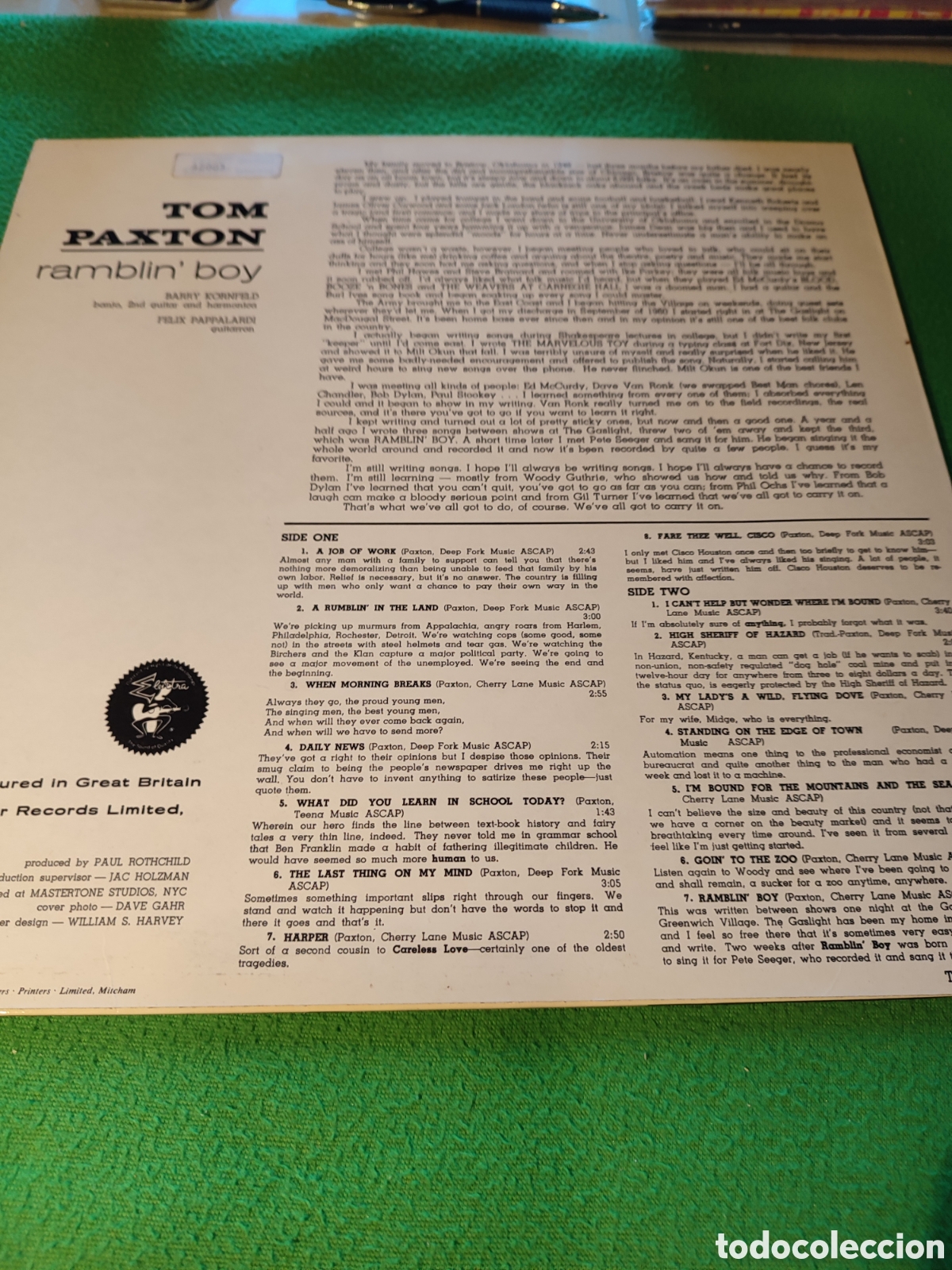 Discos de vinilo: Tom Paxton - Ramblin boy - Foto 2