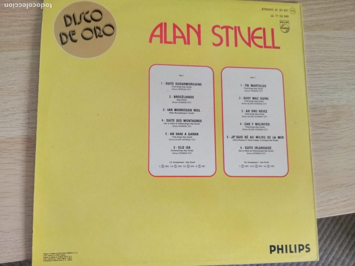 Discos de vinilo: Alan Stivell &lrm;&ndash; Disco De Oro 1977, ed espa&ntilde;ola - Foto 4