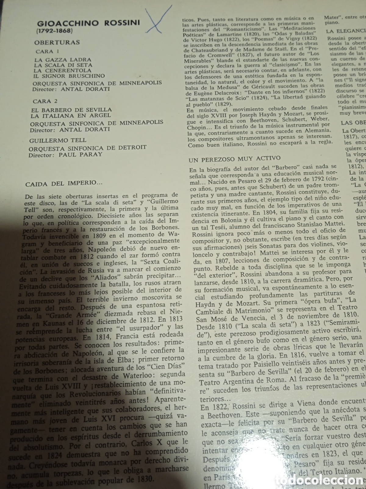Discos de vinilo: Rossini - oberturas - Foto 2