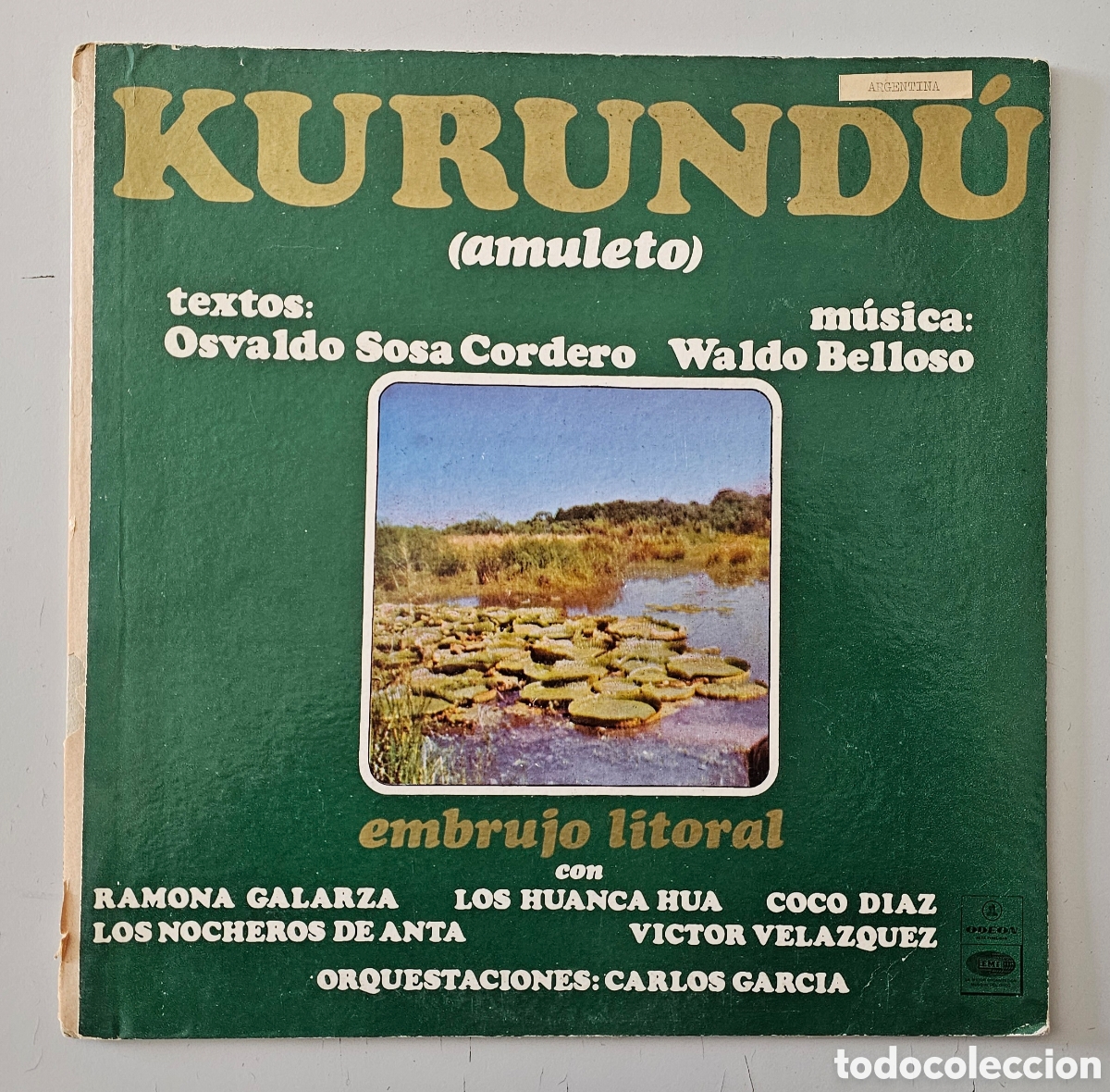 Vinyl records: LP V/A KURUNDU EMBRUJO LITORAL (Argentina - Odeon - 1967) Folk Ligera Exotica MUY RARO
