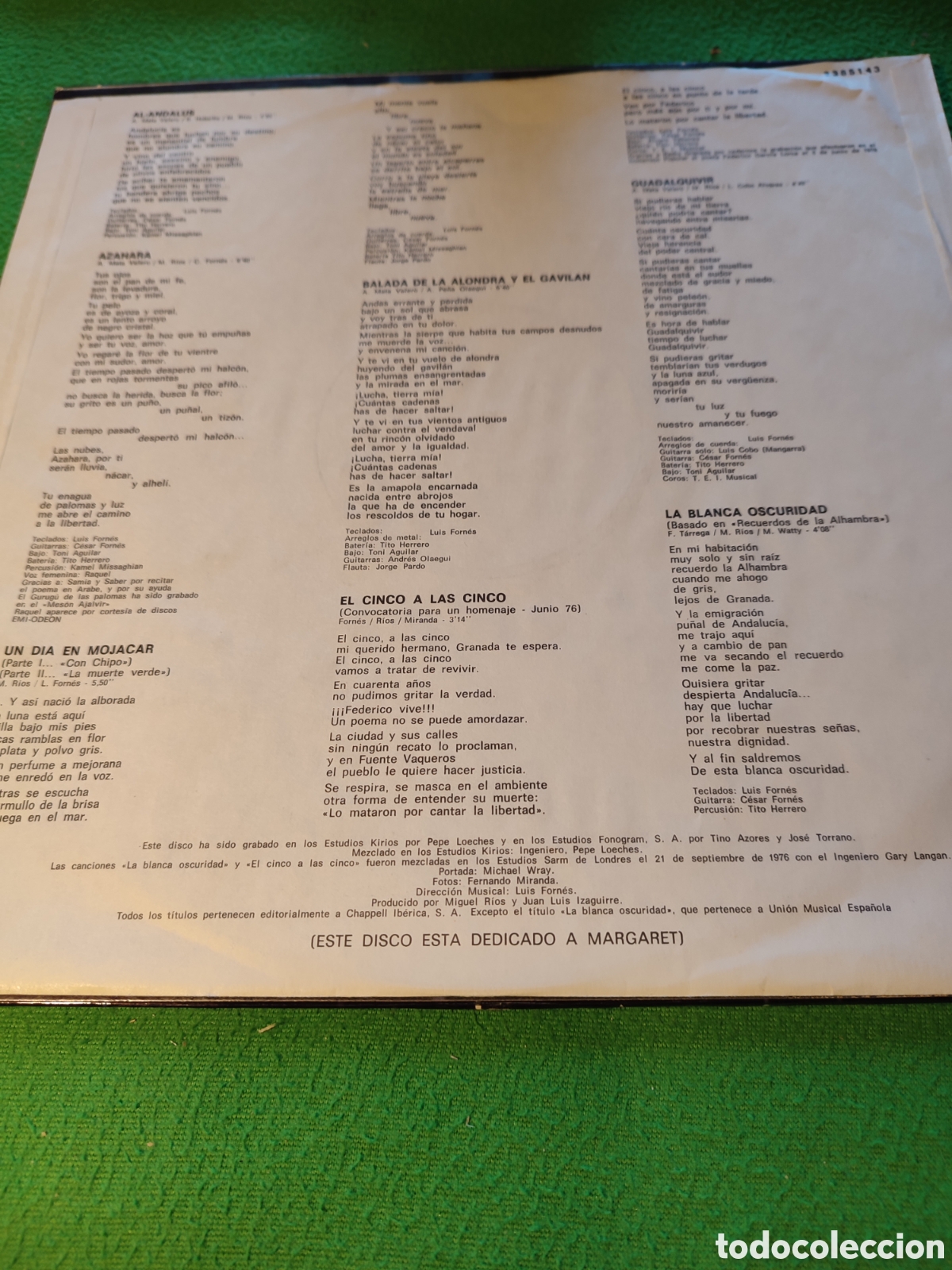 Discos de vinilo: Miguel R&iacute;os - Al-Andalus - Foto 3