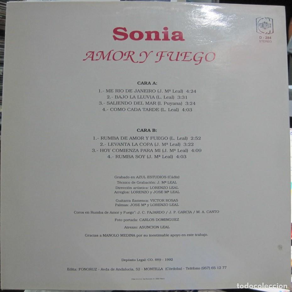 Discos de vinilo: SONIA - AMOR Y FUEGO - Foto 2