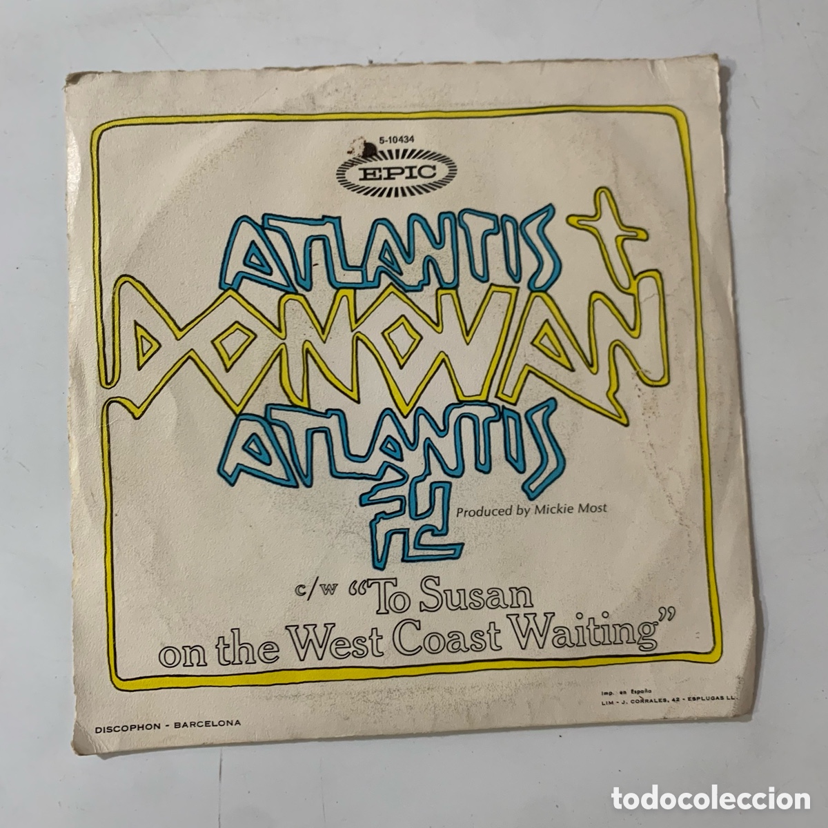 Discos de vinilo: SINGLE EP Donovan &ndash; Atlantis EDICION ESPA&Ntilde;OLA DE 1969 - Foto 2