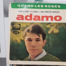 Discos de vinilo: C1 - ADAMO ”QUAND LES ROSES / TOMBE LA NEIGE / VOUS PERMETTEZ MONSIEUR? +1” - EP AÑO 1964