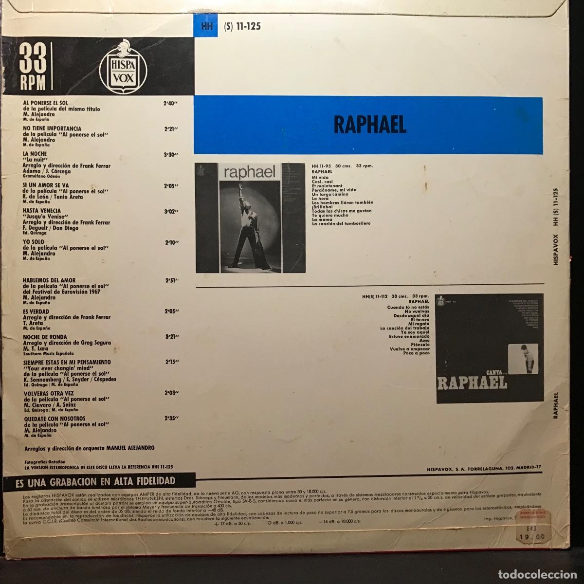 Discos de vinilo: Raphael ● Raphael ● Vinyl, LP, Album 1967 - Foto 4