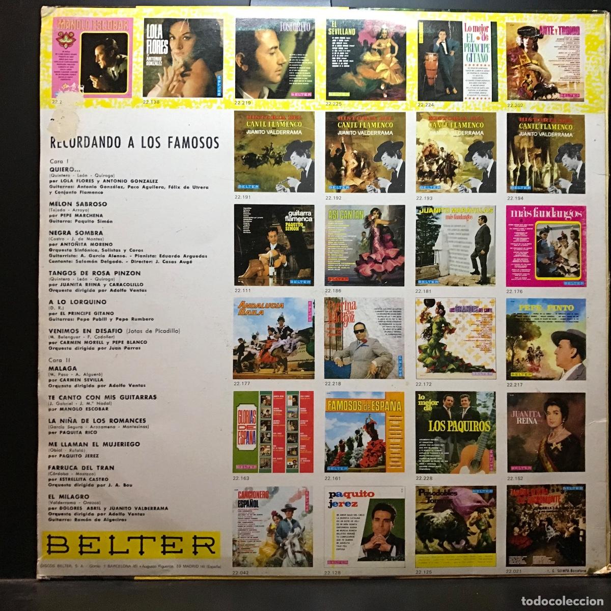 Discos de vinilo: Various ● Recordando A Los Famosos ● Vinyl, LP, Compilation 1967 - Foto 4
