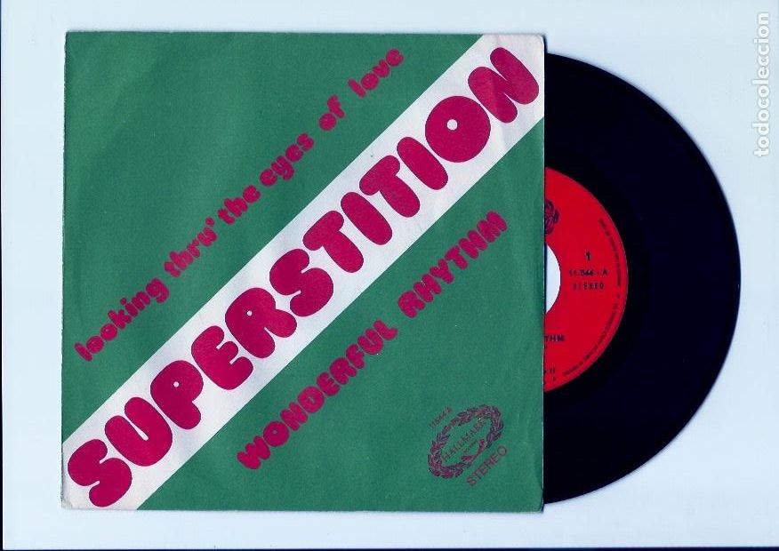 Discos de vinilo: SUPERSTITION. Wonderful Rhythm. (vinilo single 1973) - Foto 1