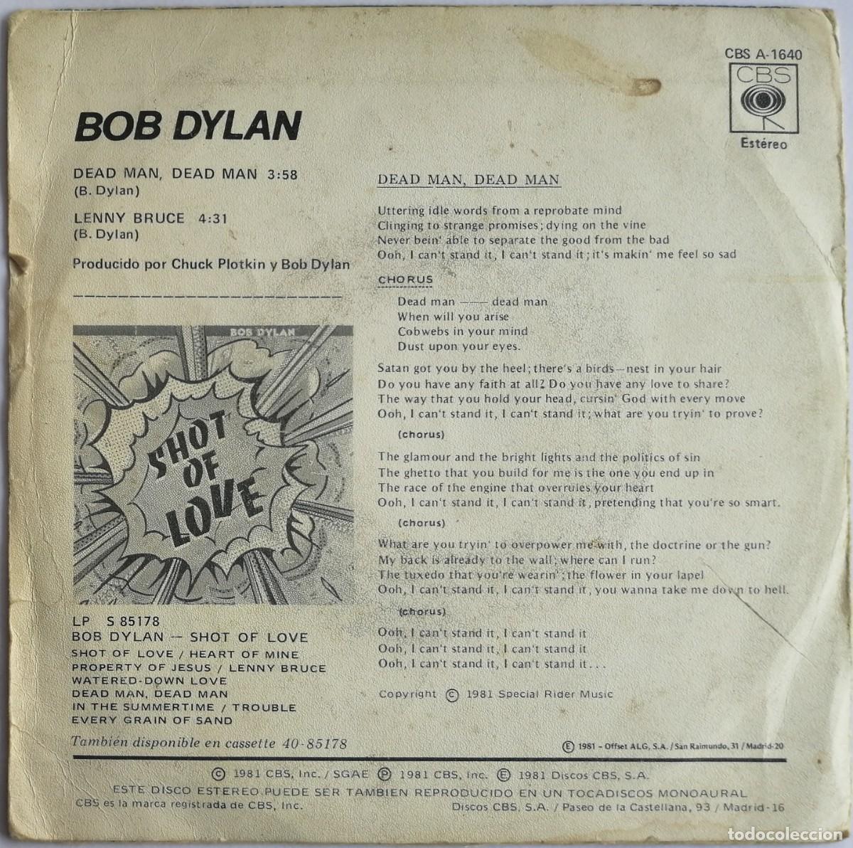 Discos de vinilo: Bob Dylan, Dead Man, Dead Man, CBS A 1640, CBS A-1640 - Foto 2