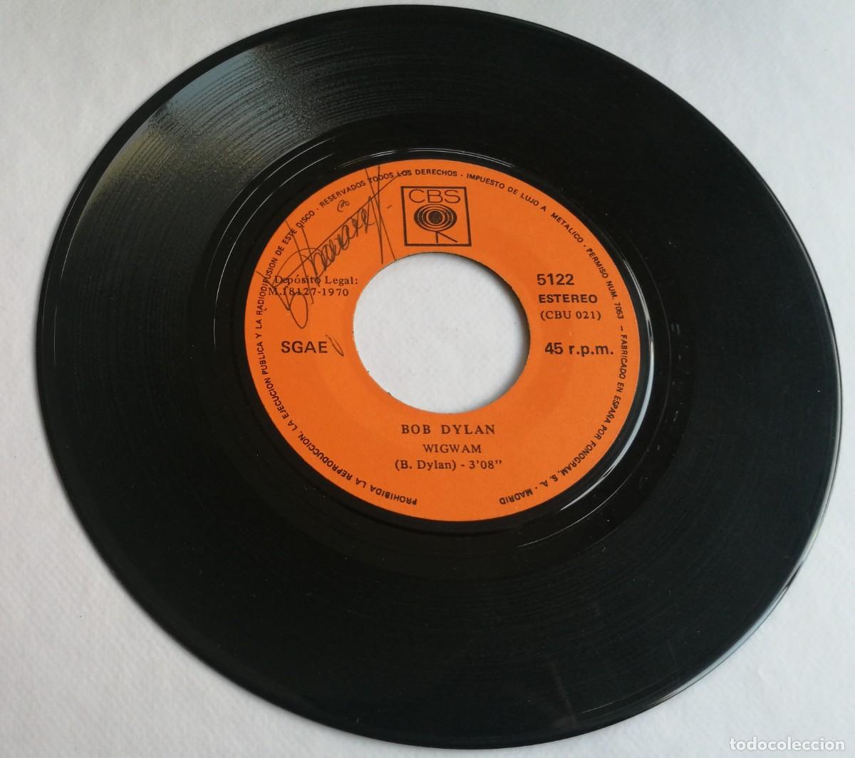 Discos de vinilo: Bob Dylan, Wigwam, CBS 5122 - Foto 4
