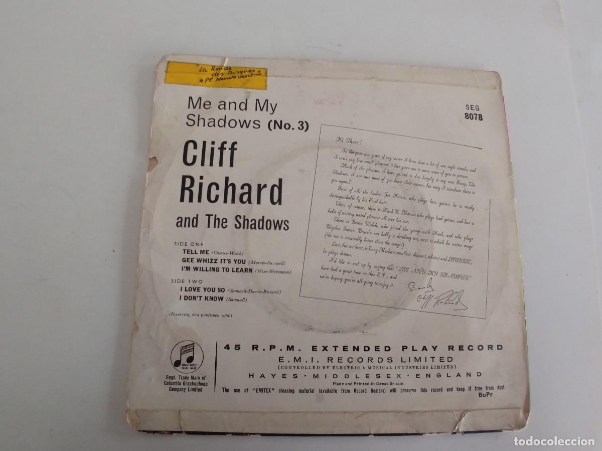 Discos de vinilo: CLIFF RICHARD-EP ME AND MY SHADOWS - Foto 2