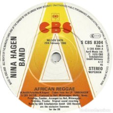 Discos de vinilo: NINA HAGEN BAND – AFRICAN REGGAE - 7” - 1980 - CBS – S CBS 8304
