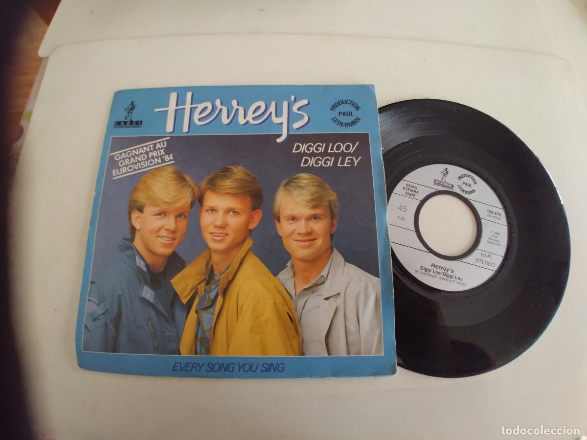Discos de vinilo: HERREY&acute;S-SINGLE DIGGI LOO DIGGI LEY-EUROVISION 84 - Foto 1
