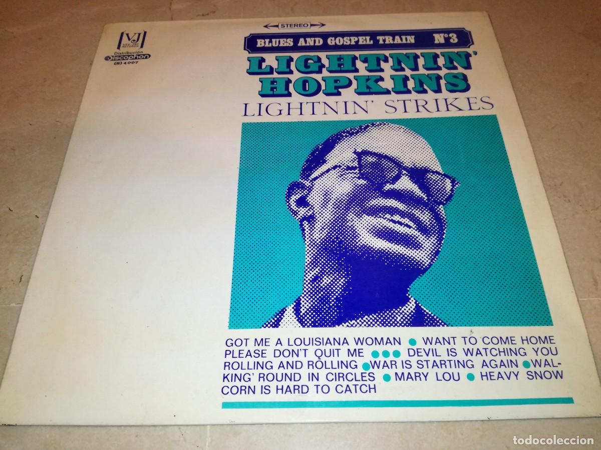 Discos de vinil: LIGHTNIN' HOPKINS-LIGHTNIN' STRIKES-BLUES AND GOSPEL TRAIN N&ordm; 3-ORIGINAL ESPA&Ntilde;OL 1969