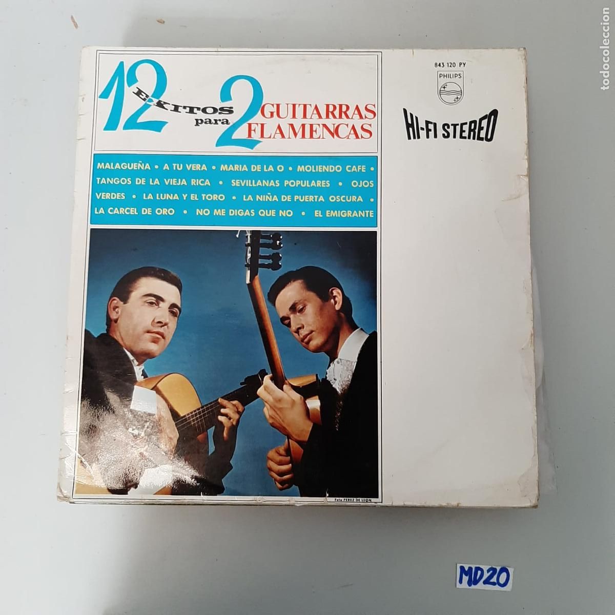 Discos de vinilo: 12 &eacute;xitos para 2 guitarras flamencas - Foto 1