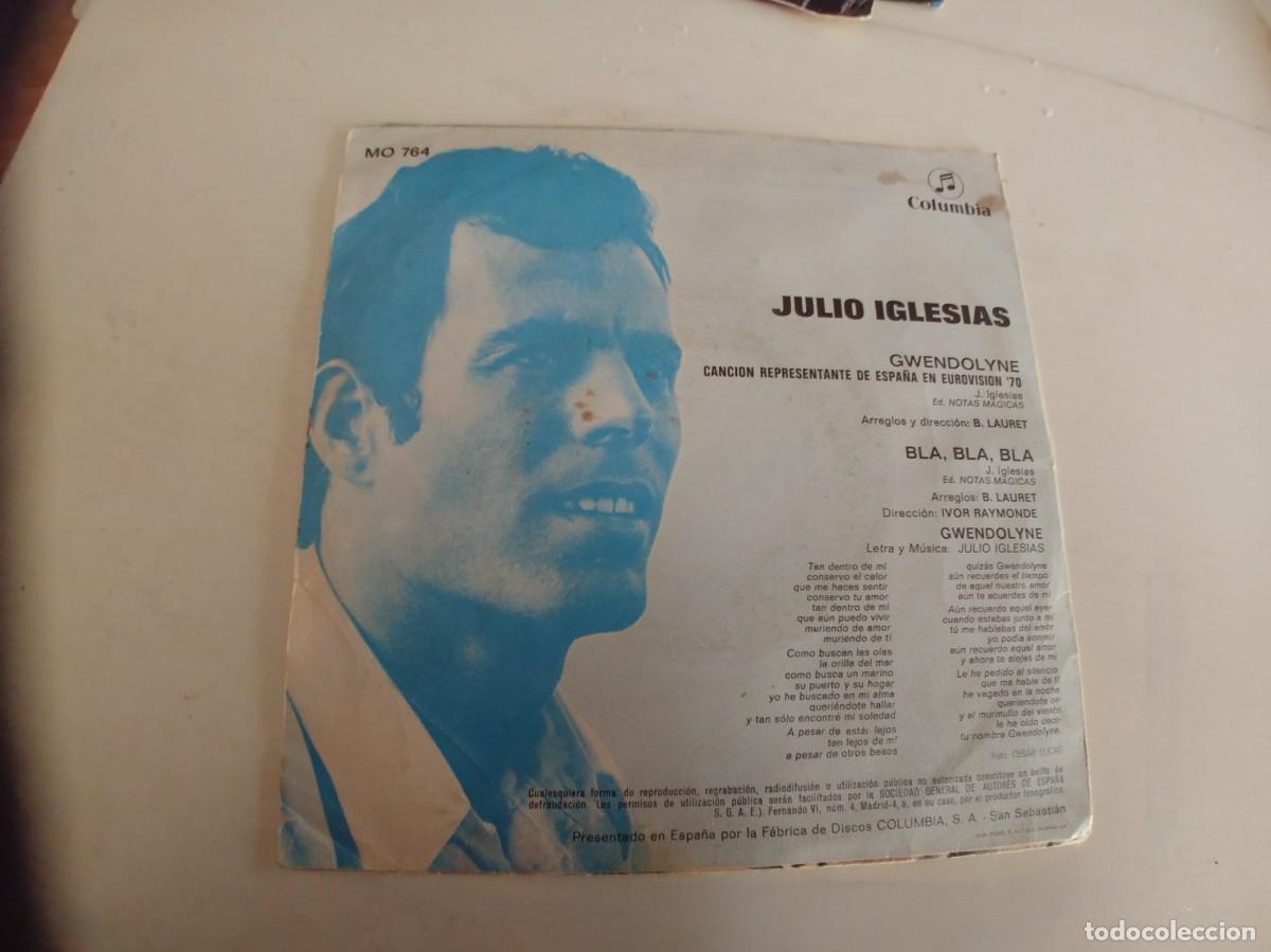 Discos de vinilo: JULIO IGLESIAS-SINGLE GWENDOLINE - Foto 2