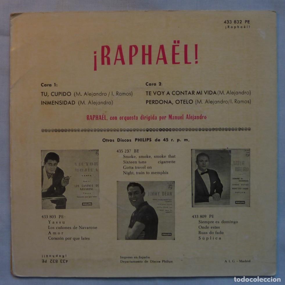Discos de vinilo: RAPHAEL // TU CUPIDO+3 // 1962 // EP - Foto 2