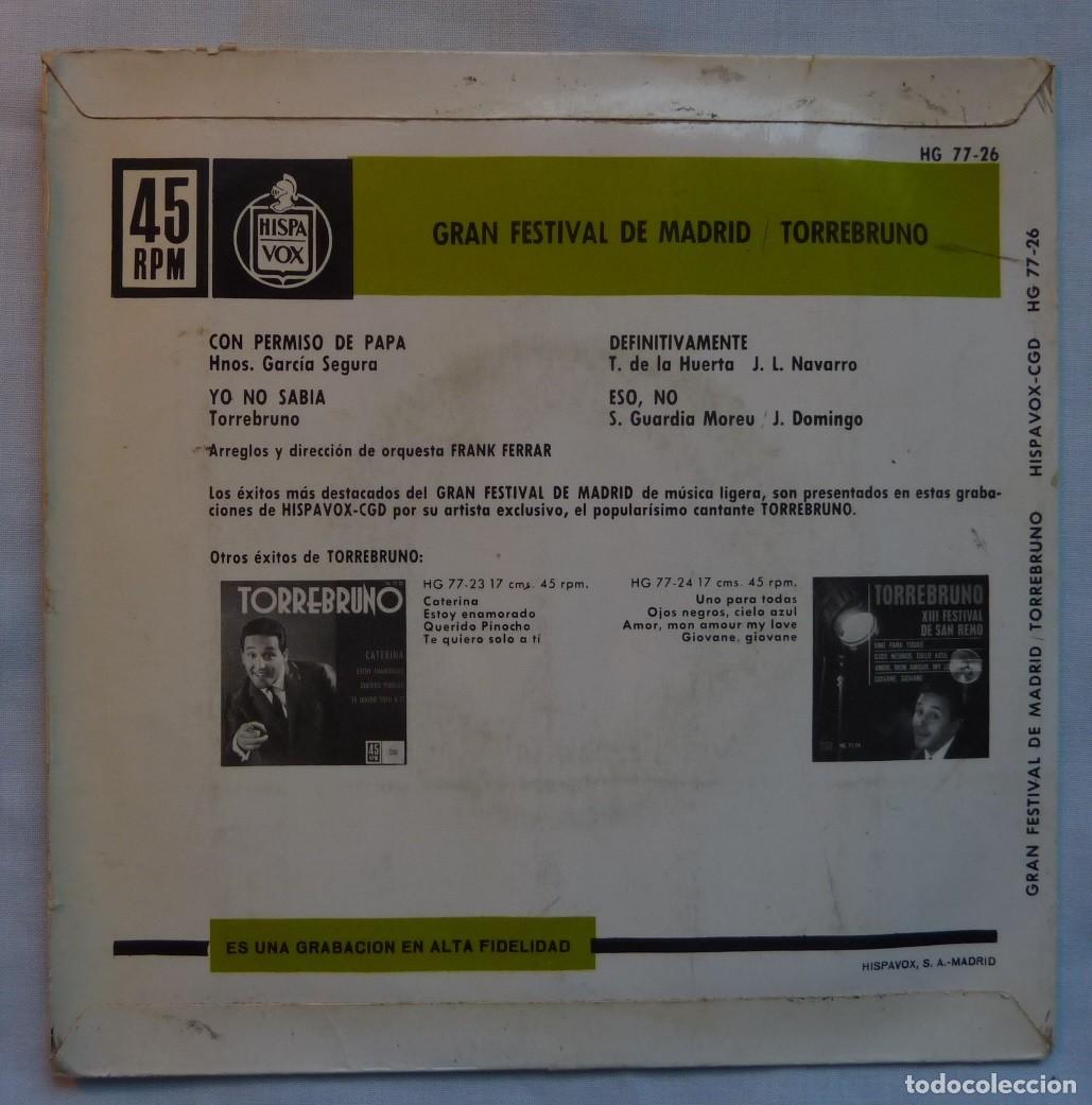 Discos de vinilo: TORREBRUNO // CON PERMISO DE PAPA+3 // 1963 // EP - Foto 2