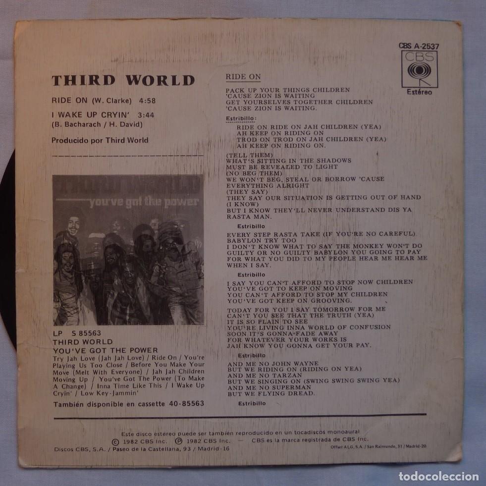 Discos de vinilo: THIRD WORLD // RIDE ON // 1982 // SINGLE - Foto 2