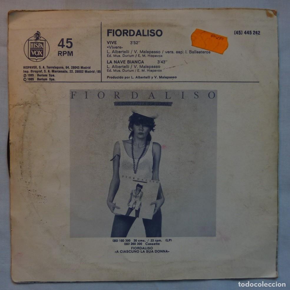 Discos de vinilo: FIORDALISO // VIVE // 1985 // SINGLE - Foto 2