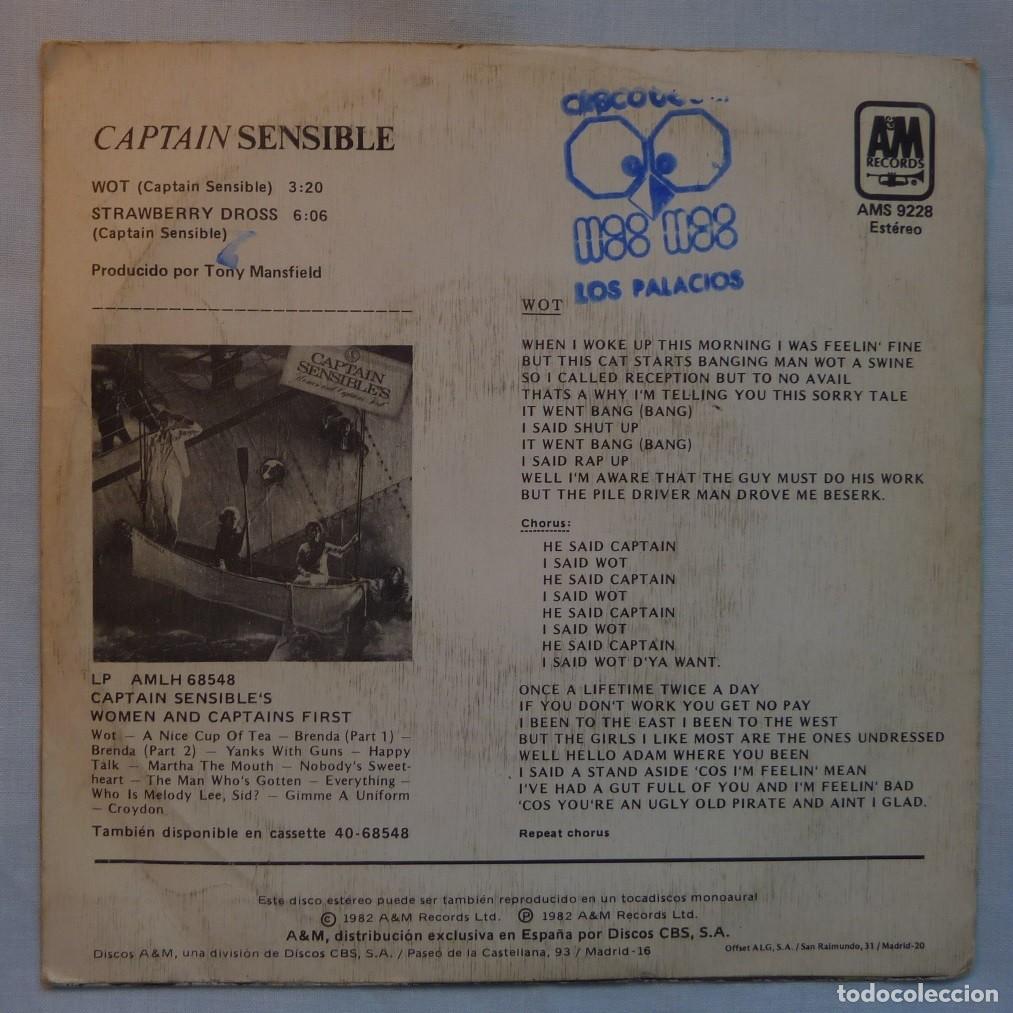 Discos de vinilo: CAPTAIN SENSIBLE // WOT // 1982 // SINGLE - Foto 2
